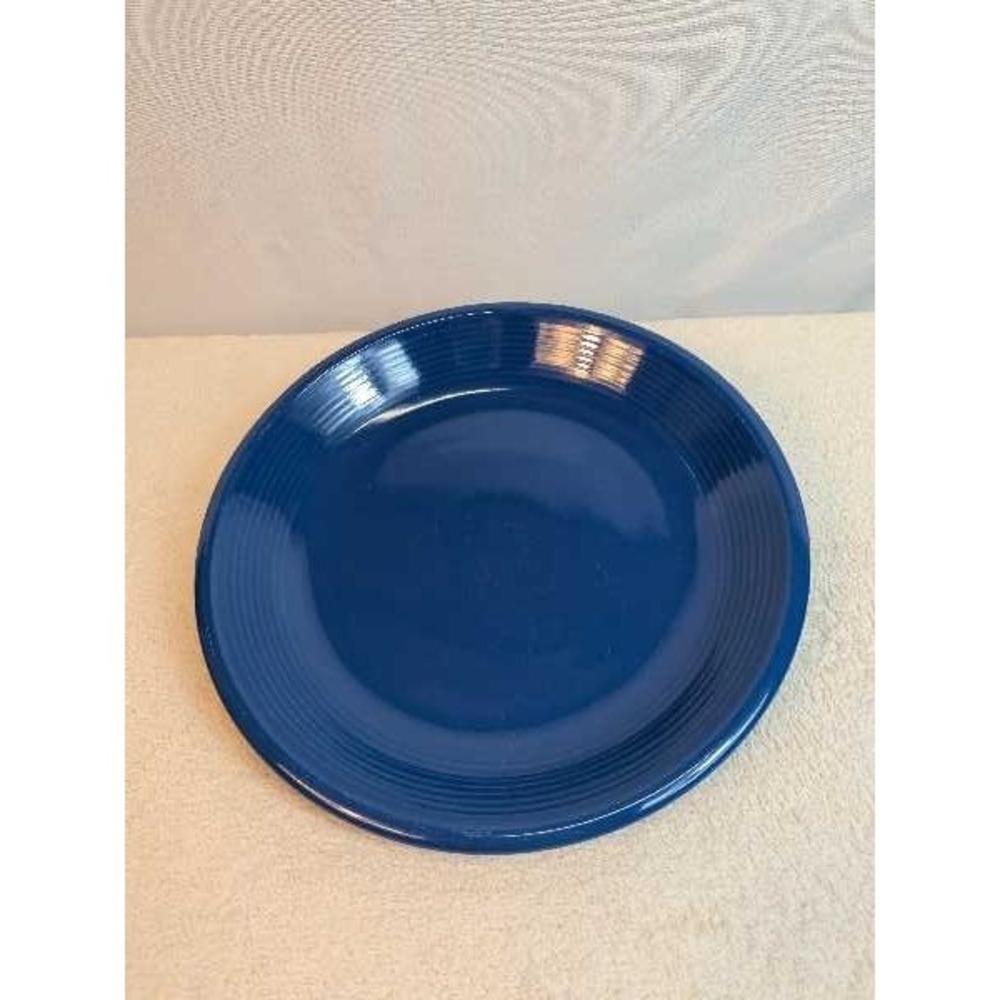 Color Connection Blue Ceramic Dinner Plate Ribbed Rims Microwave Dishwasher Safe